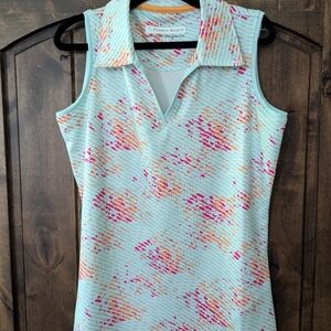Pebble Beach Dry Luxe Performance Golf Collard Tank Top Women Small LIKE NEW